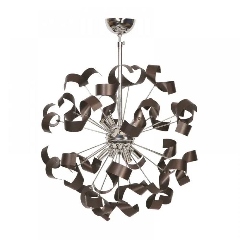 NG Lighting Κρεμαστό Φωτιστικό Οροφής Χειροποίητο Μεταλλικό Χρώμιο/Σκουριά Οχτάφωτο G9 50x80cm 2026800